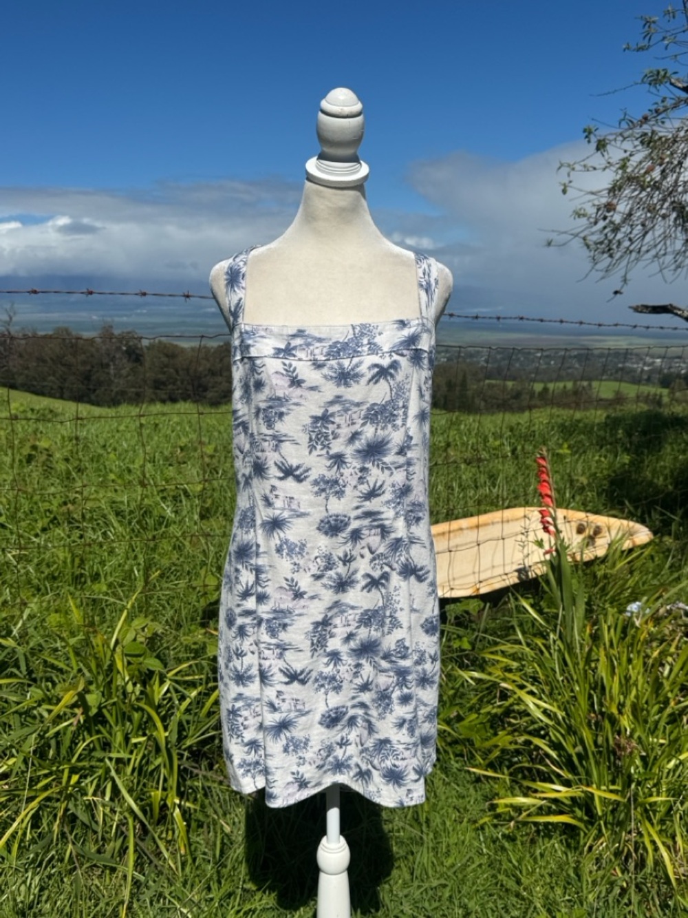 Abercrombie & Fitch Tropical Beach Linen blend Halter mini Dress xl